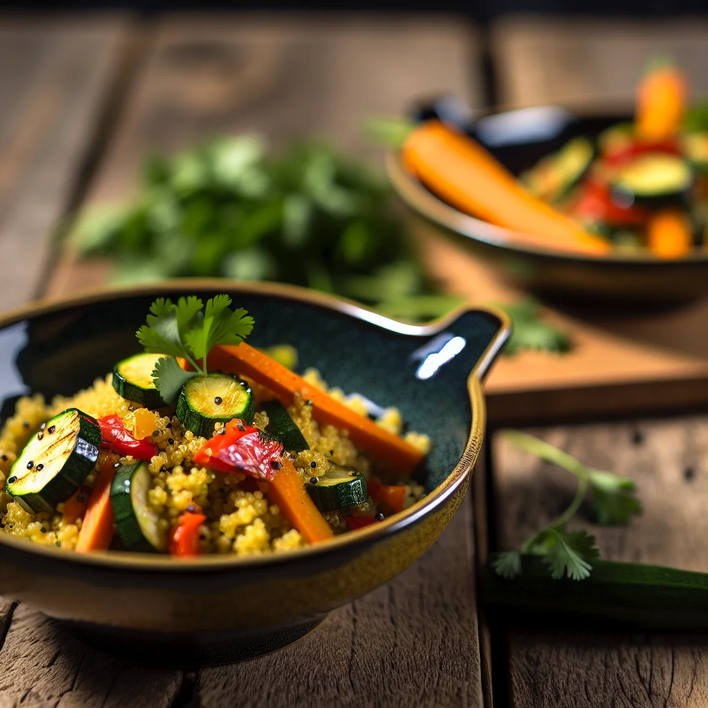 Bol de Quinoa Épicé aux Légumes Rôtis