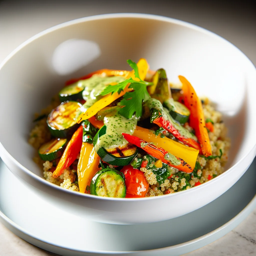Bowl Coloré de Quinoa et Légumes Rôtis