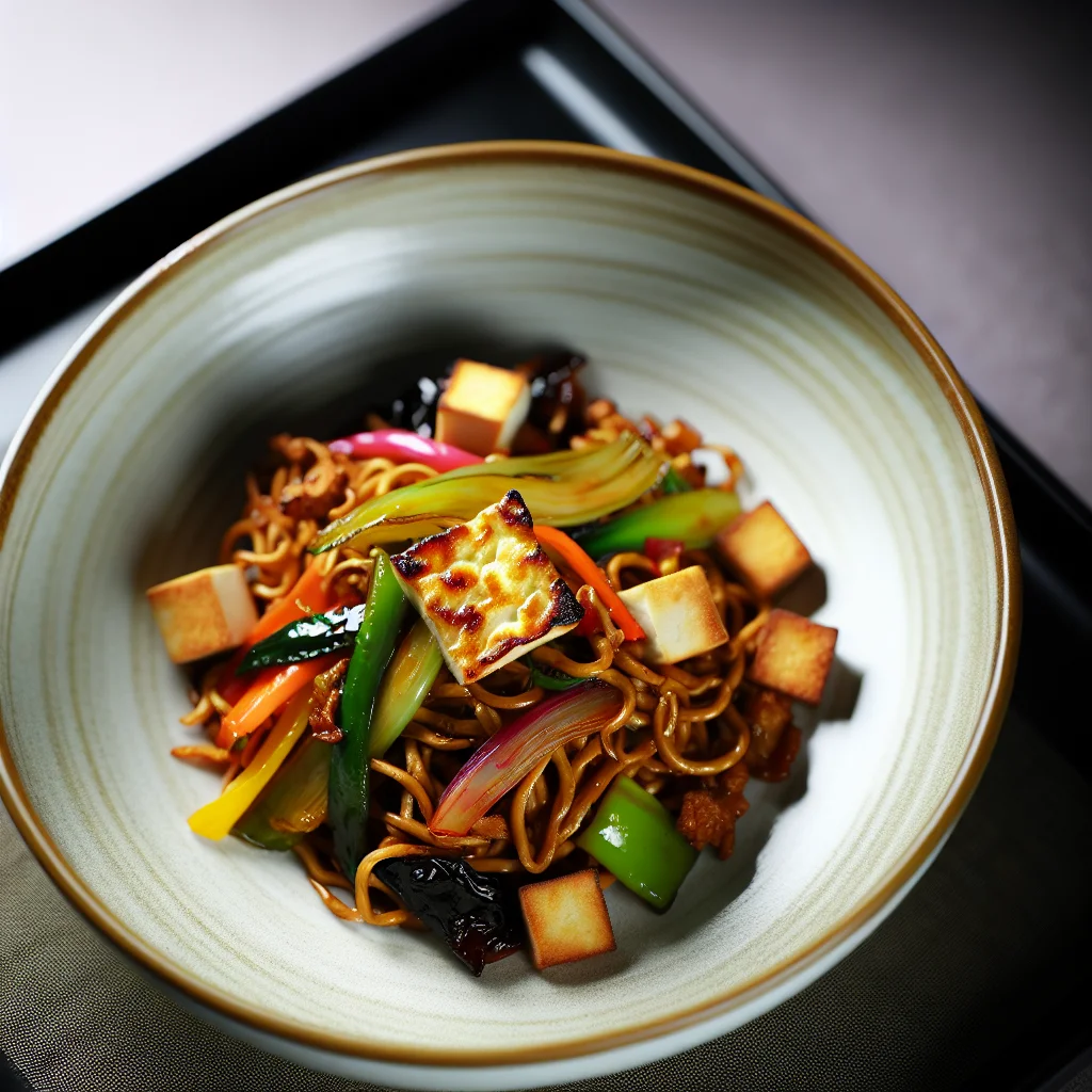 Bowl de Nouilles Sauté aux Légumes et Tofu Teriyaki