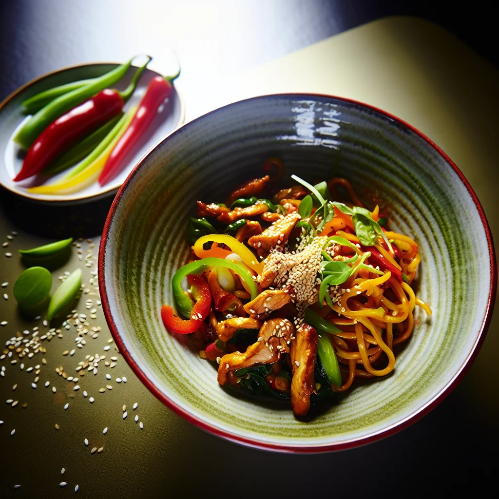 Bowl de Nouilles Sautées au Poulet Teriyaki