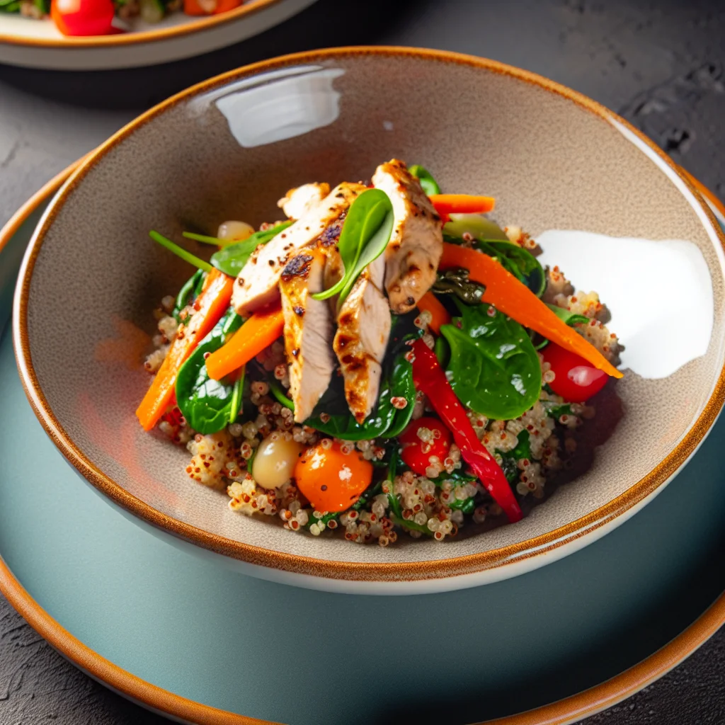 Bowl de Quinoa Coloré au Poulet Grillé