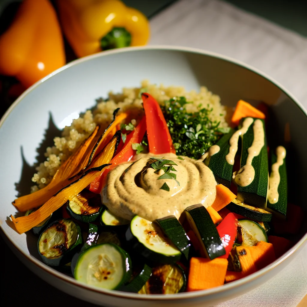 Bowl de Quinoa et Légumes Rôtis au Tahini