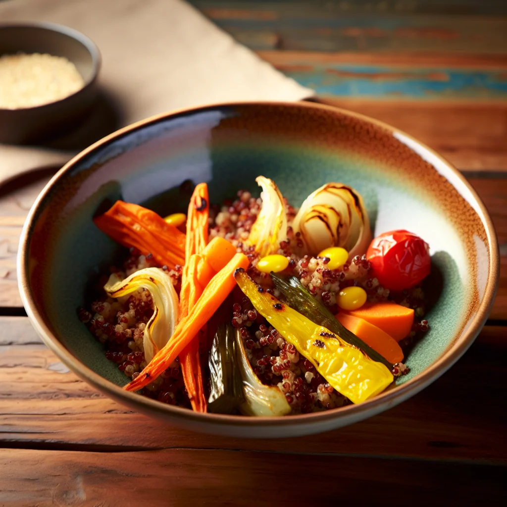 Bowl de Quinoa Tricolore aux Légumes Rôtis