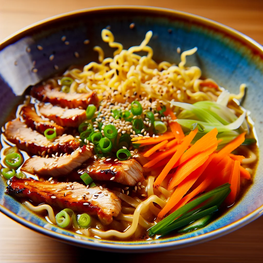 Bowl de Ramen au Poulet Teriyaki et Légumes croquants
