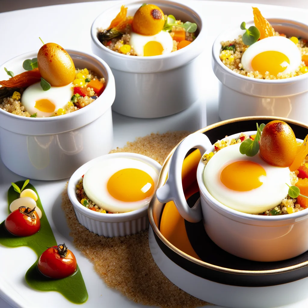Brunch Équilibré aux Oeufs Cocotte et Quinoa