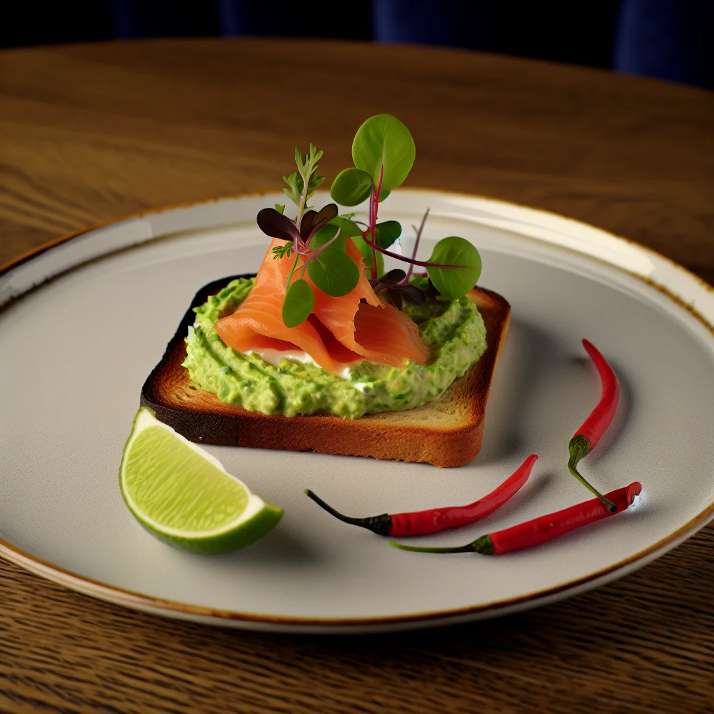 Brunch Fusion: Toast au Saumon Fumé et Crème d'Avocat Épicée
