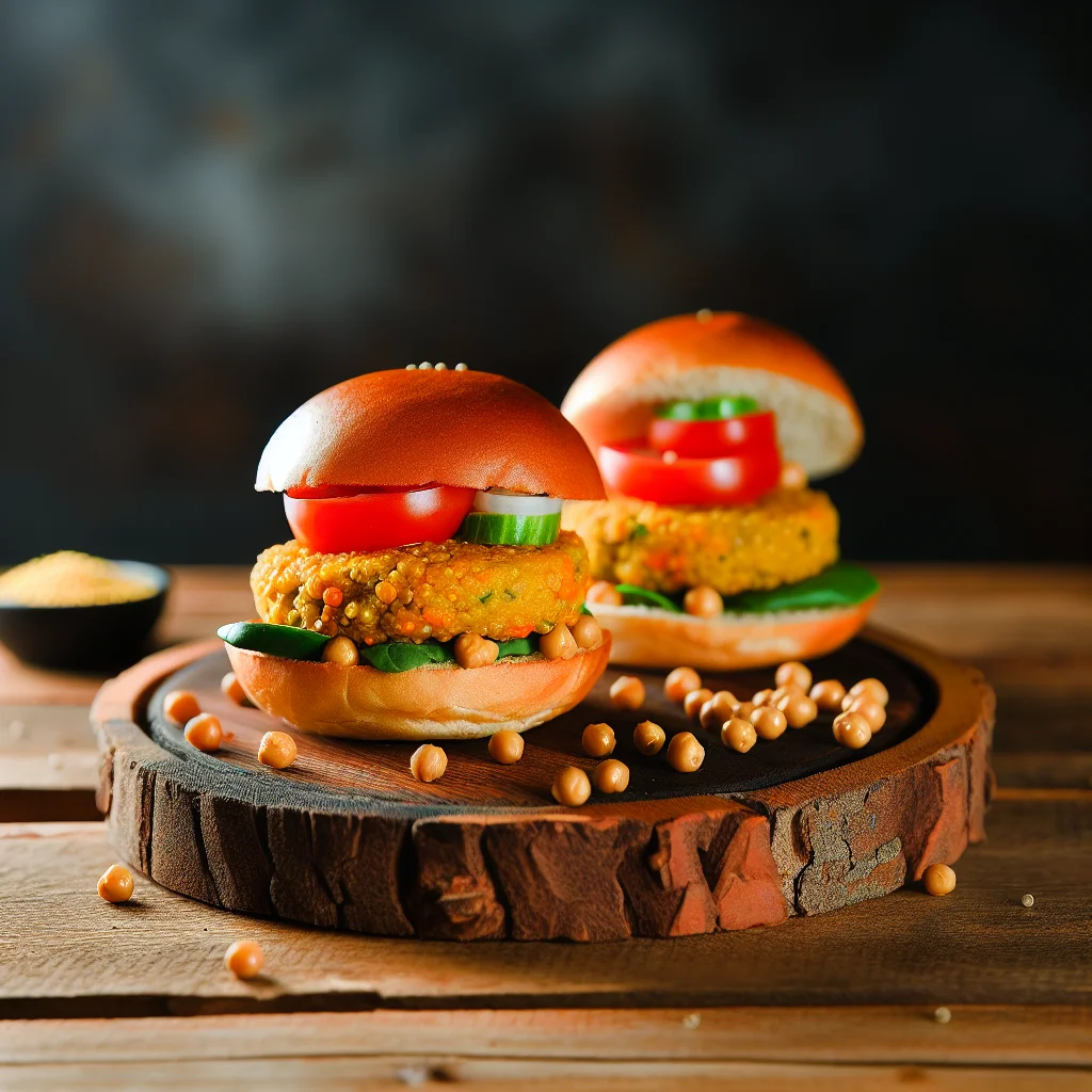Burger de Quinoa et Pois Chiches à la Méditerranéenne