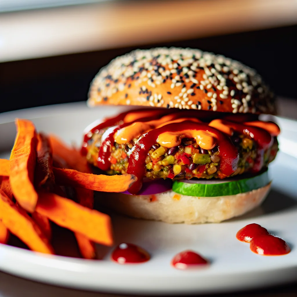 Burger épicé aux haricots noirs et quinoa