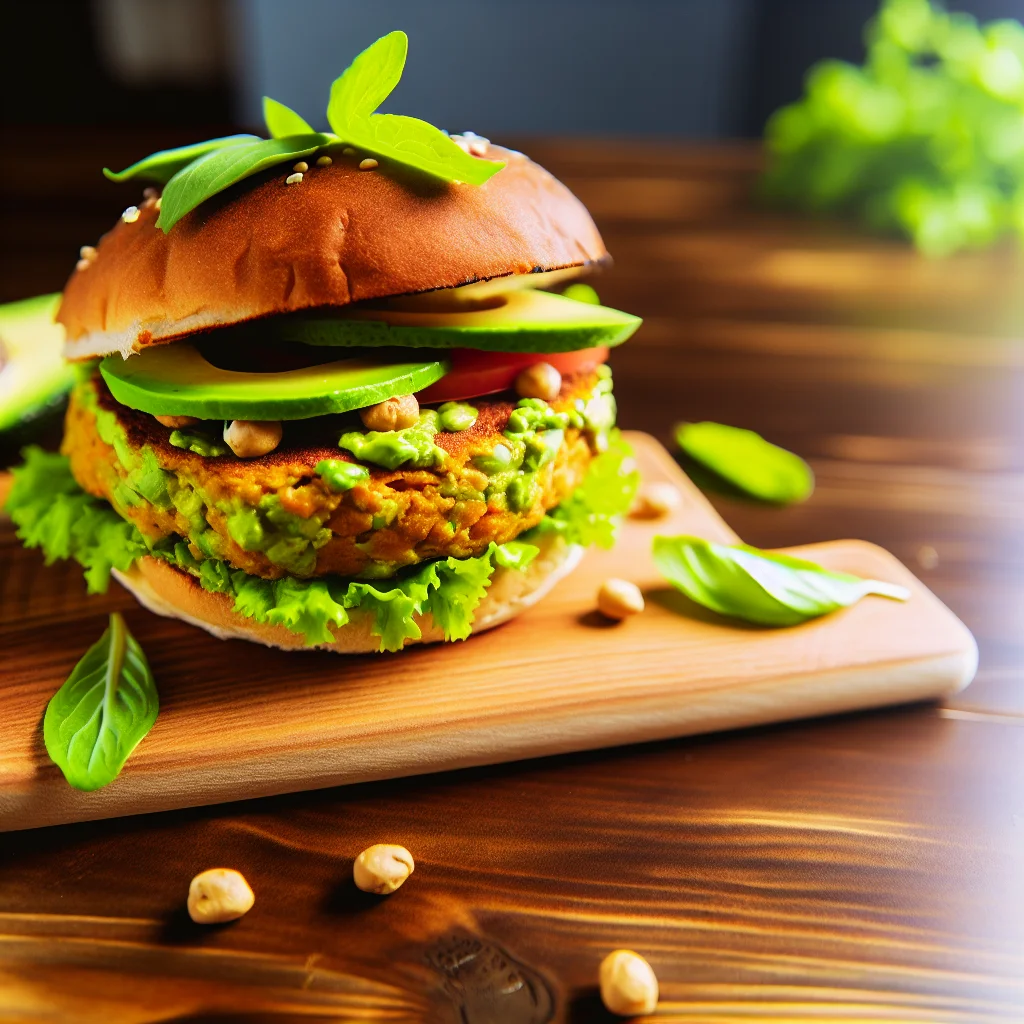 Burgers de Pois Chiches et Avocat avec Sauce Tahini