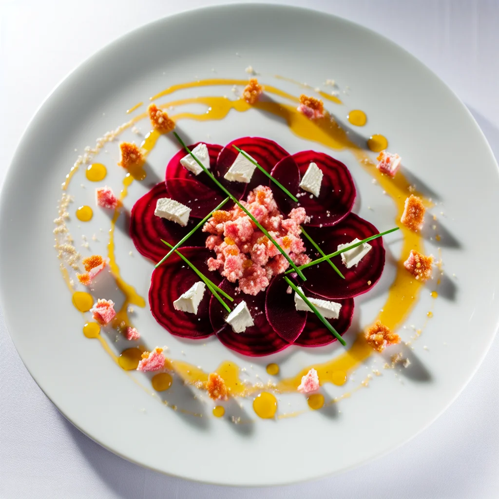 Carpaccio de betteraves au chèvre frais et vinaigrette au miel