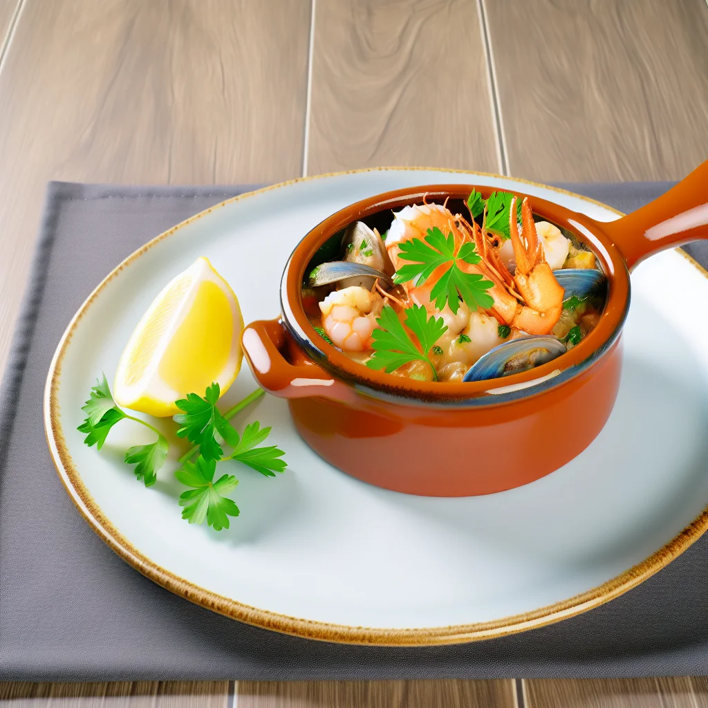 Cassolette de fruits de mer à la crème safranée
