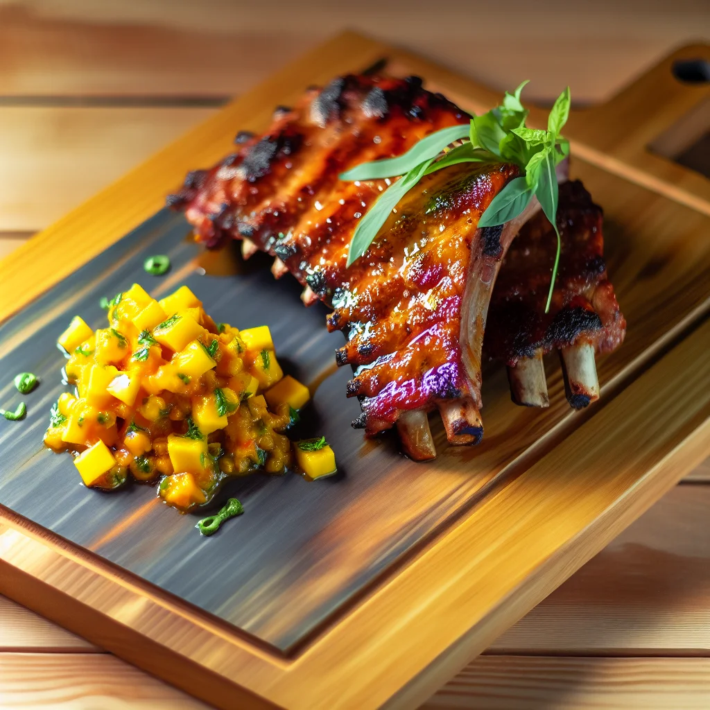 Côtes de porc BBQ à la mangue et au piment