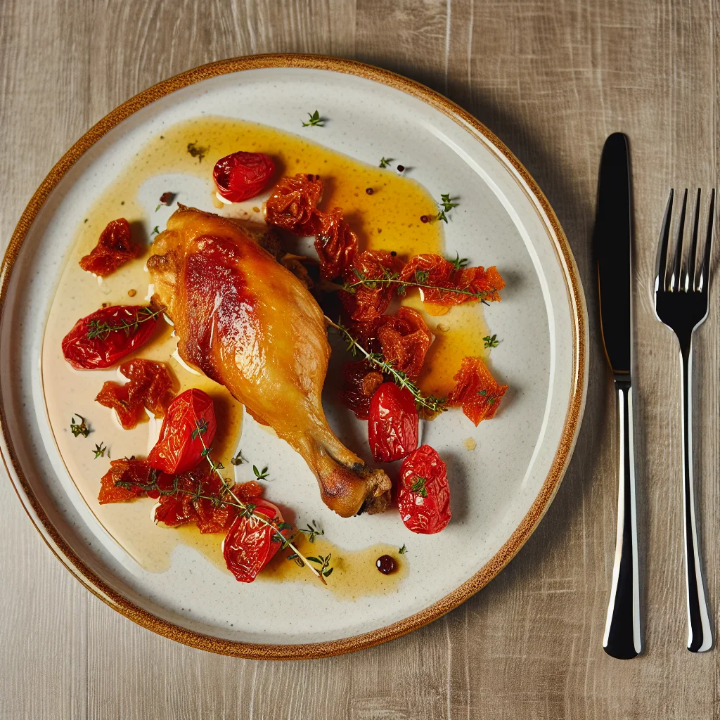 Croustillant de poulet méditerranéen aux tomates confites