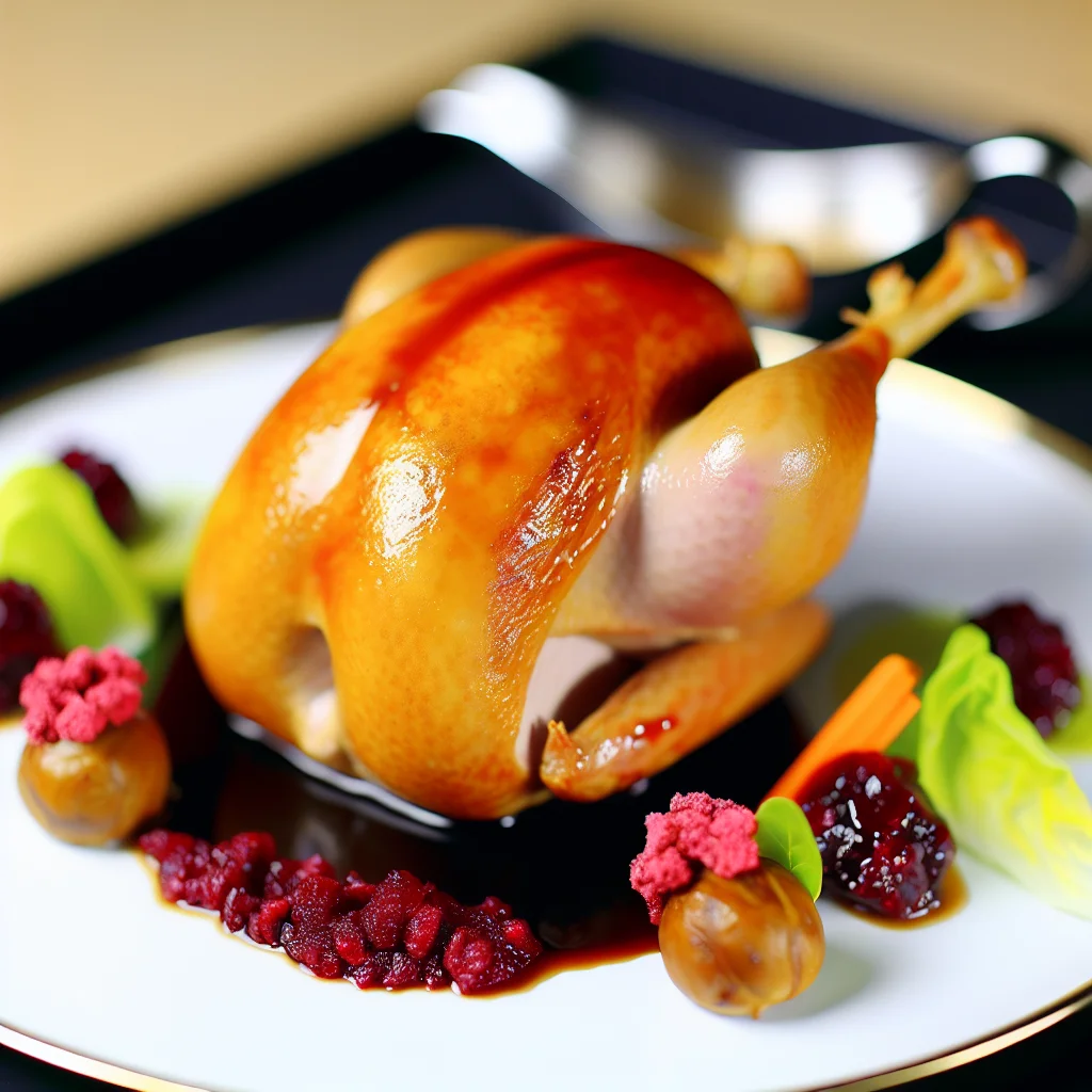 Dinde aux marrons et sauce aux airelles