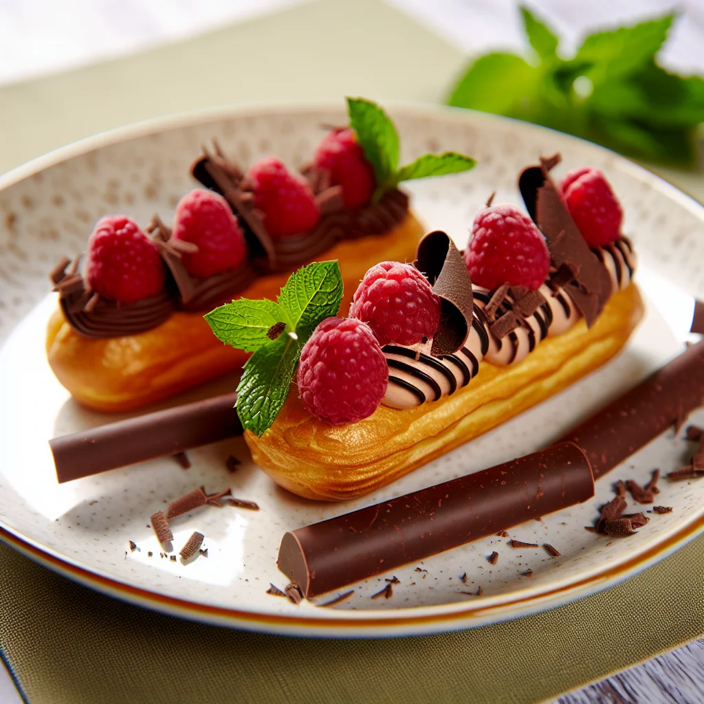 Éclair au Chocolat et Framboises