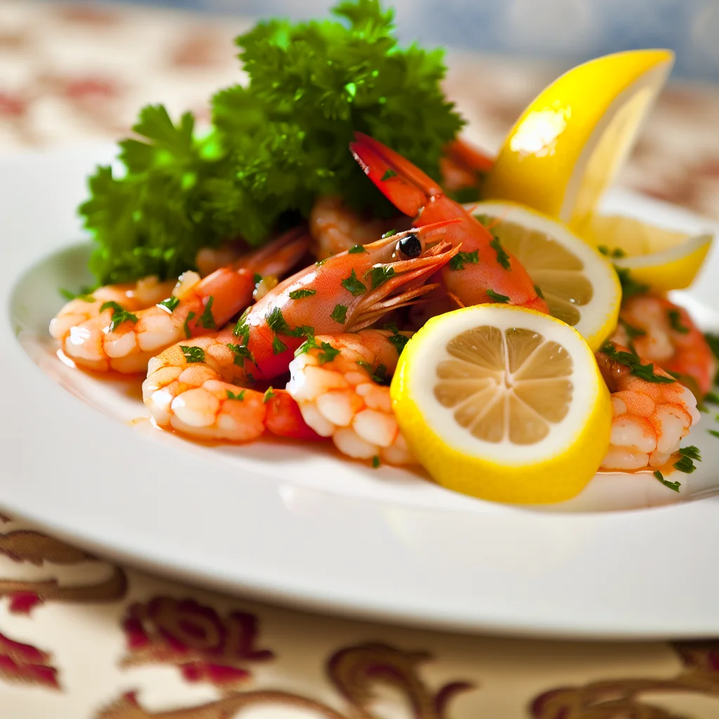 Explosion de crevettes à l'ail et au citron
