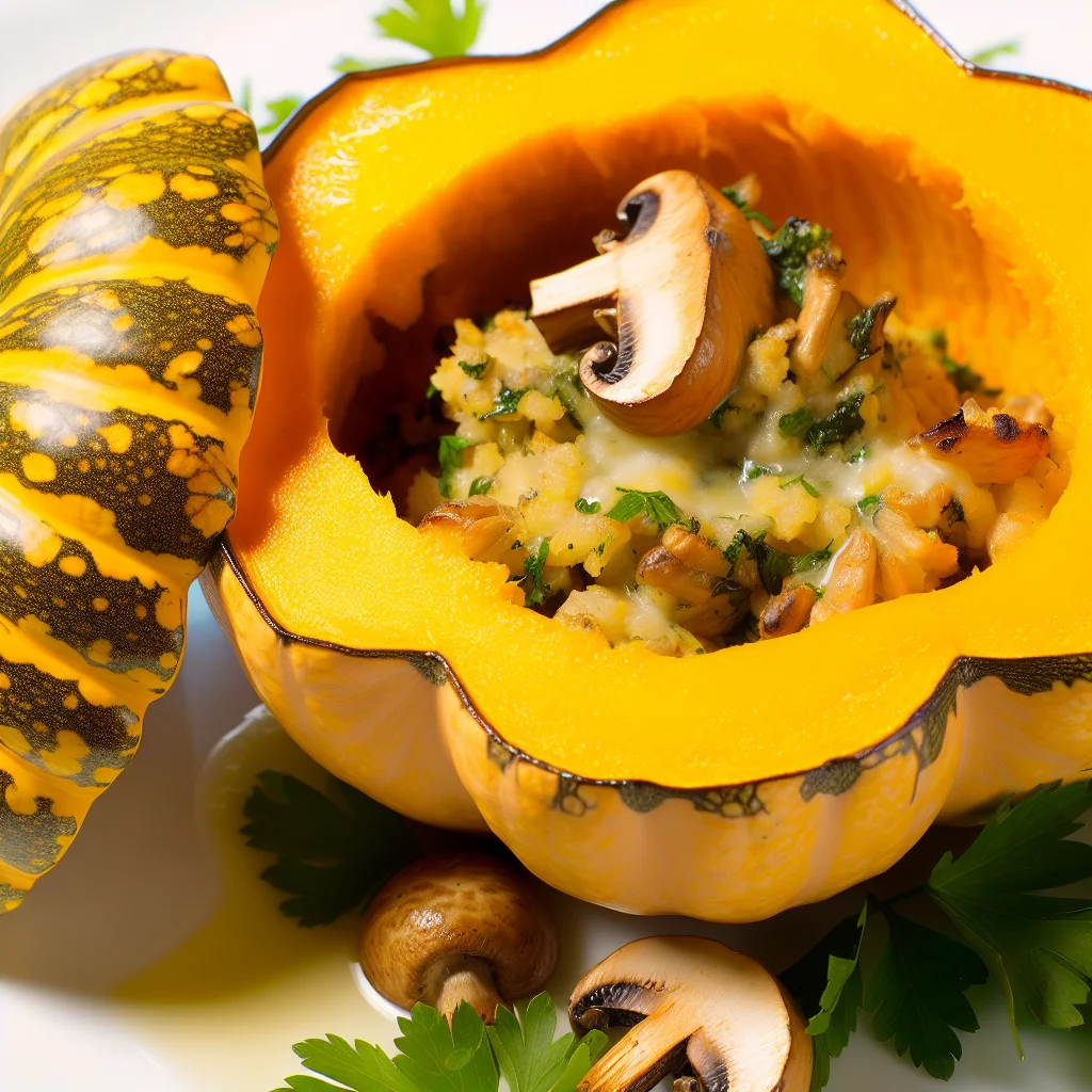 Extravagance d'automne: potiron rôti farci aux champignons