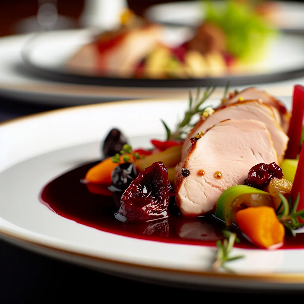 Filet de Dinde aux Fruits Secs et Sauce au Vin Rouge