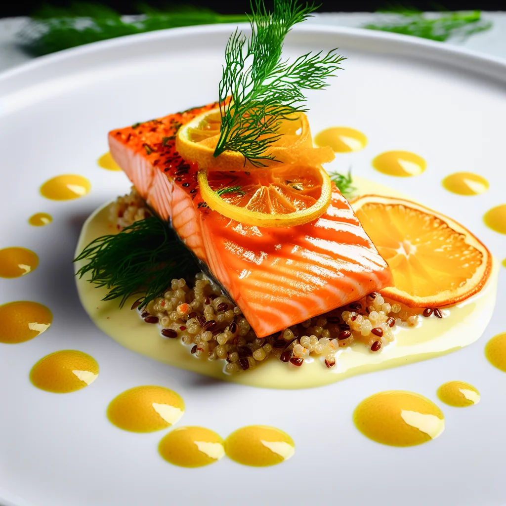 Filet de saumon aux agrumes et quinoa crémeux