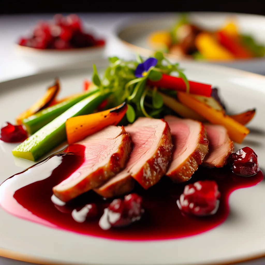 Magret de Canard aux Cerises et Réduction Balsamique