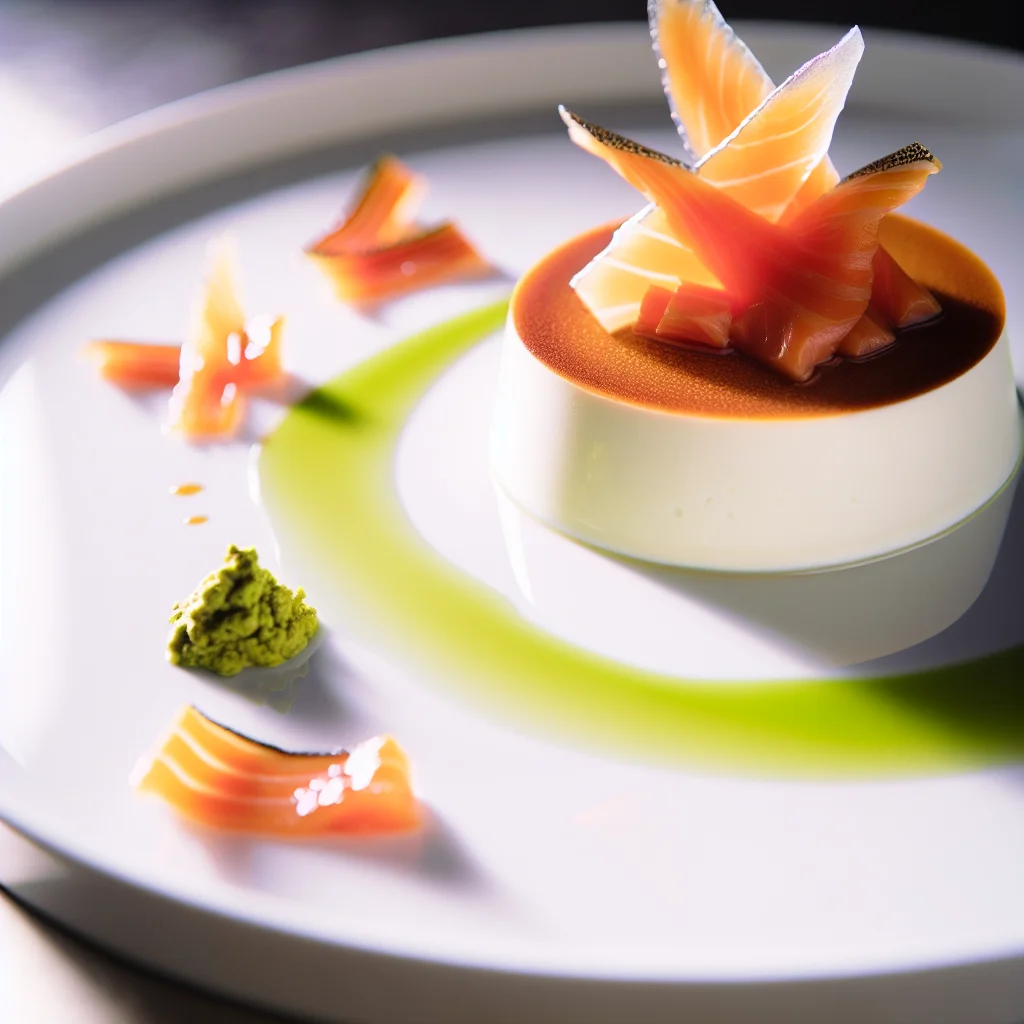 Panacotta de patate douce à la truite fumée