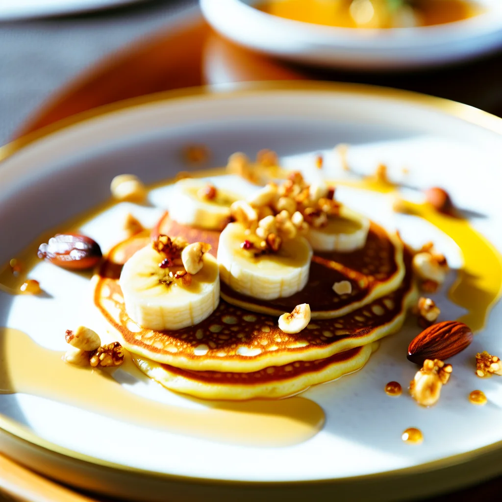 Pancakes à la banane et aux noix croquantes