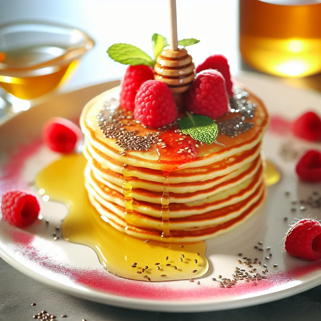 Pancakes Proteinés aux Framboises et Graines de Chia