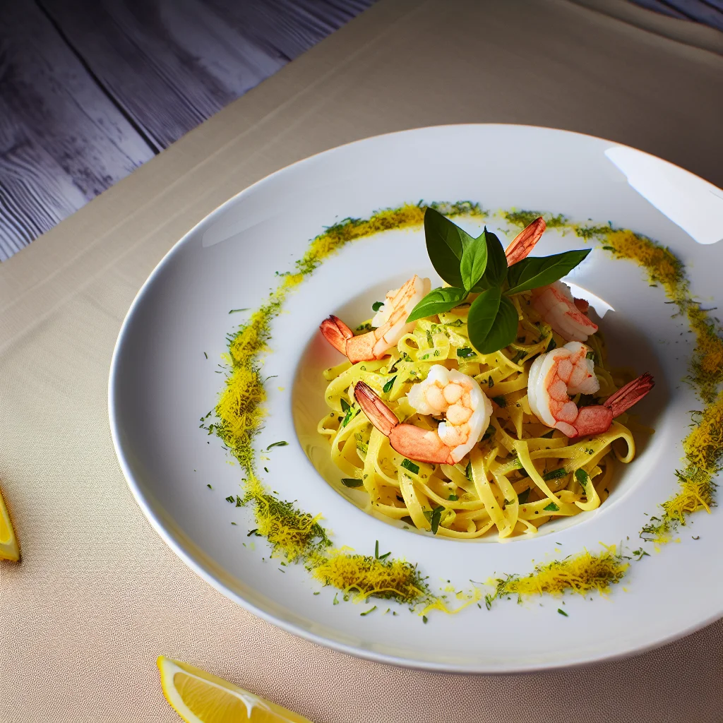 Pasta al Limone con Gamberi