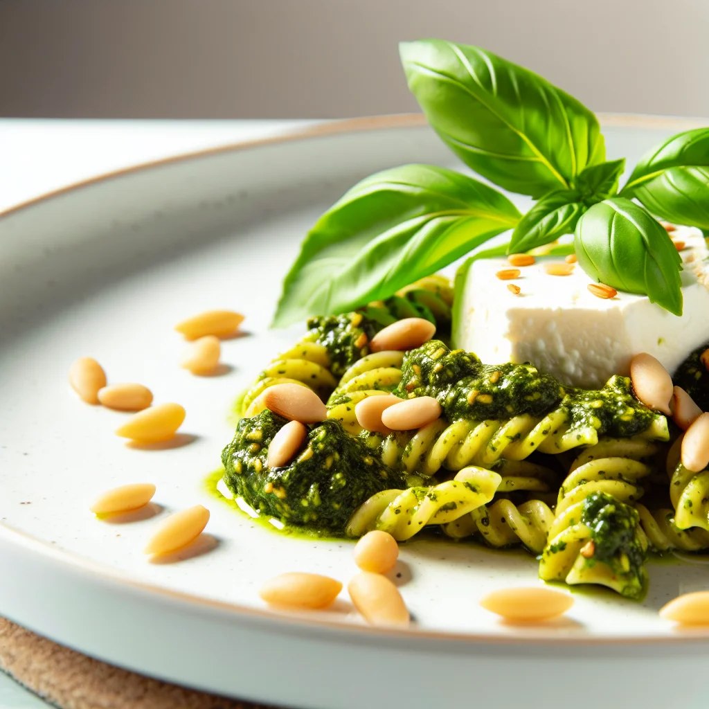 Pâtes à la Burrata et Pesto de Basilic