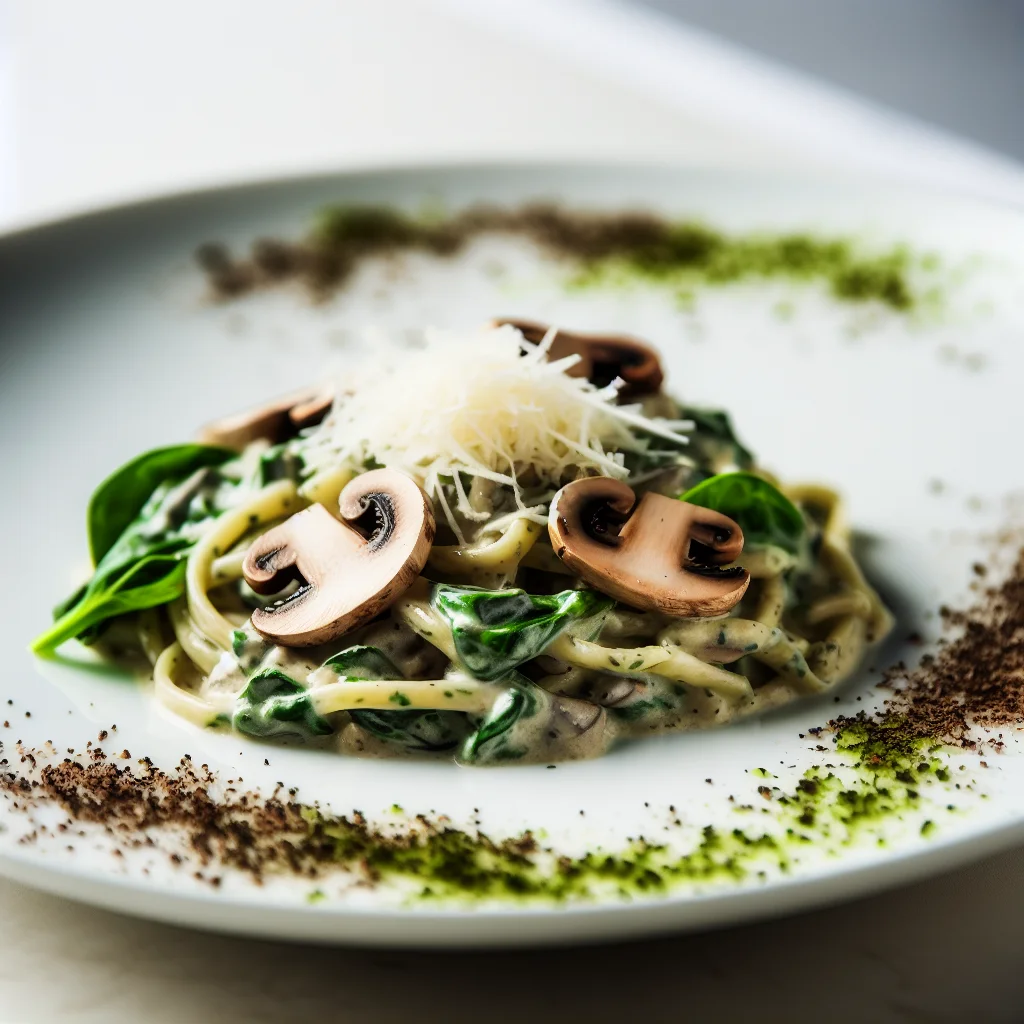 Pâtes à la Crème de Champignons et Épinards