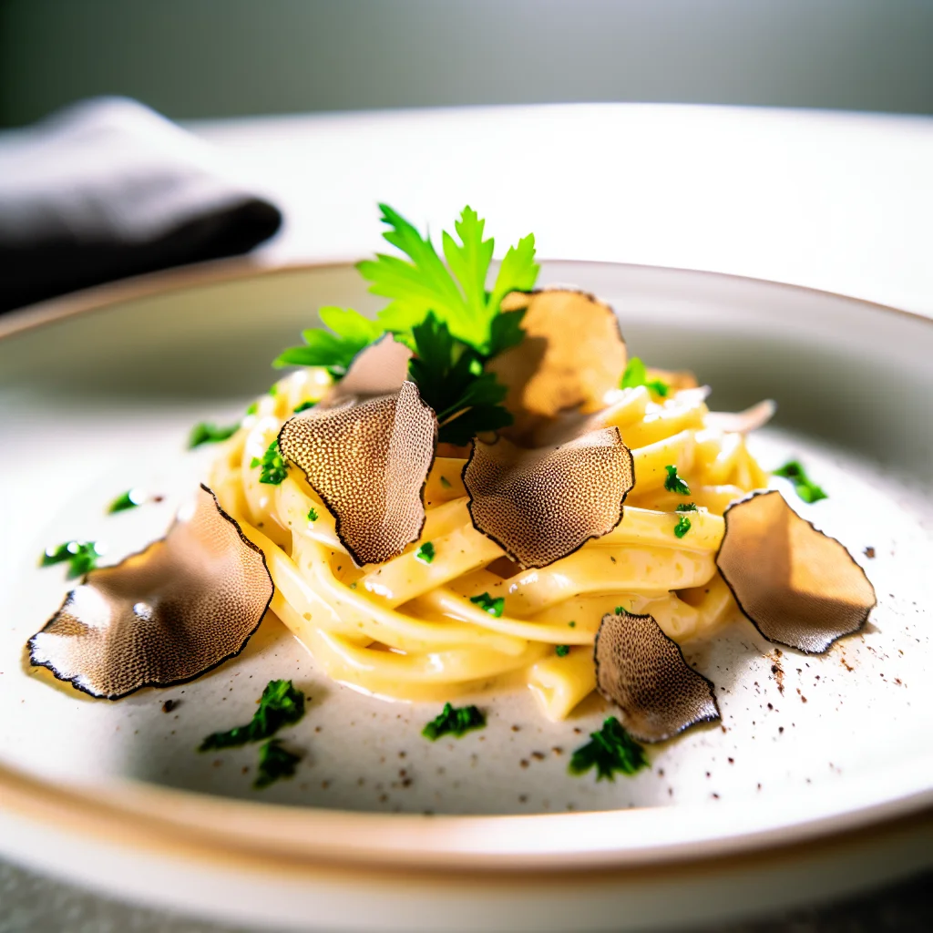 Pâtes à la sauce crémeuse de champignons et truffe