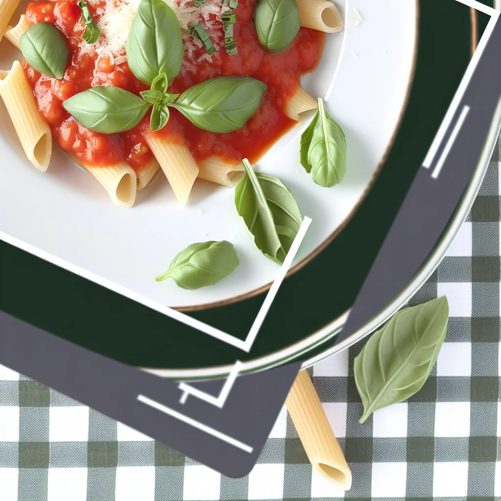 Pâtes à la sauce tomate et basilic du jardin