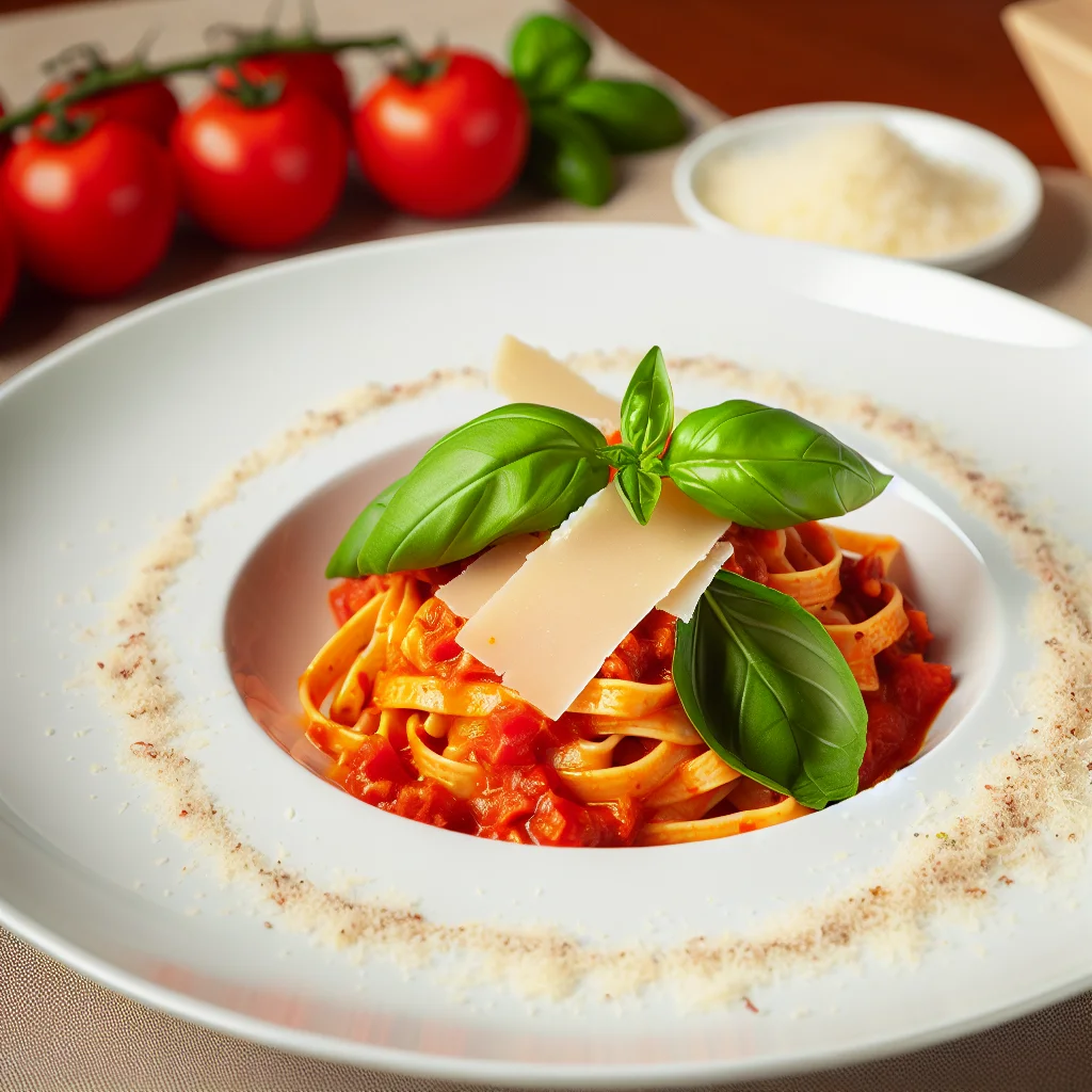 Pâtes à la sauce tomate et basilic frais