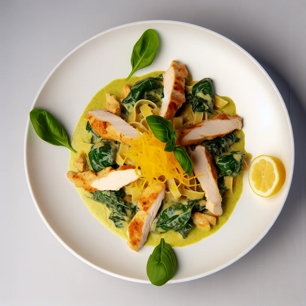 Pâtes Al Limone au Poulet et Épinards
