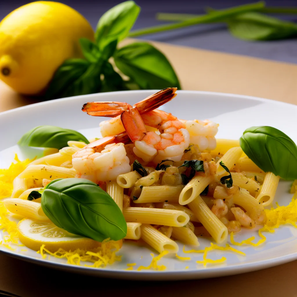 Pâtes Al Limone avec Crevettes Sautées