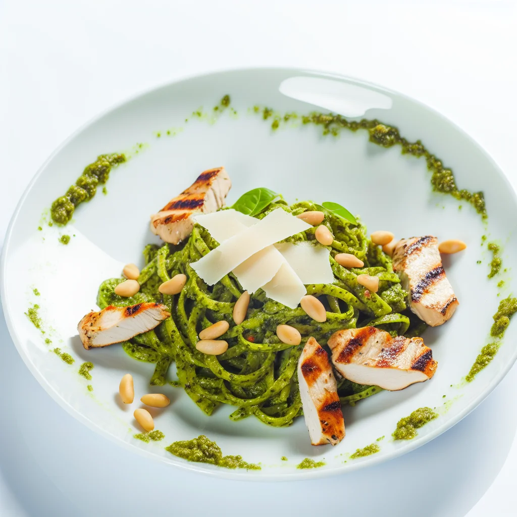 Pâtes au Pesto Genovese et Poulet Grillé
