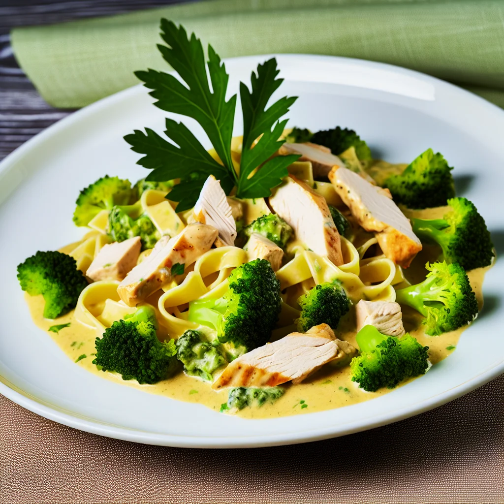 Pâtes crémeuses au poulet et brocoli