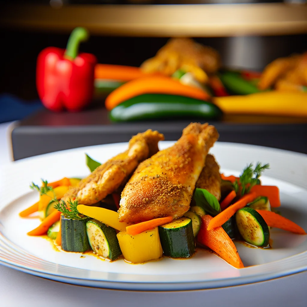 Poulet Cajun aux légumes rôtis