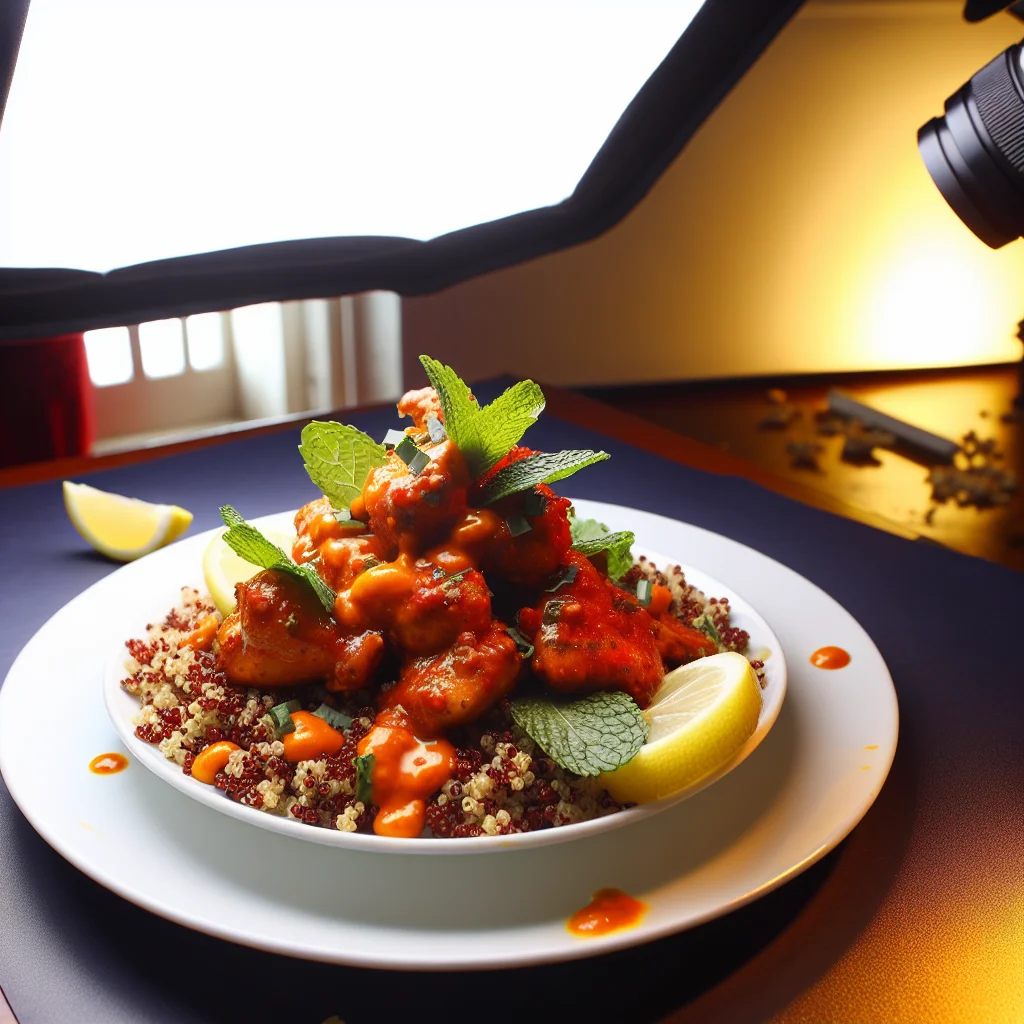 Poulet épicé aux abricots et quinoa
