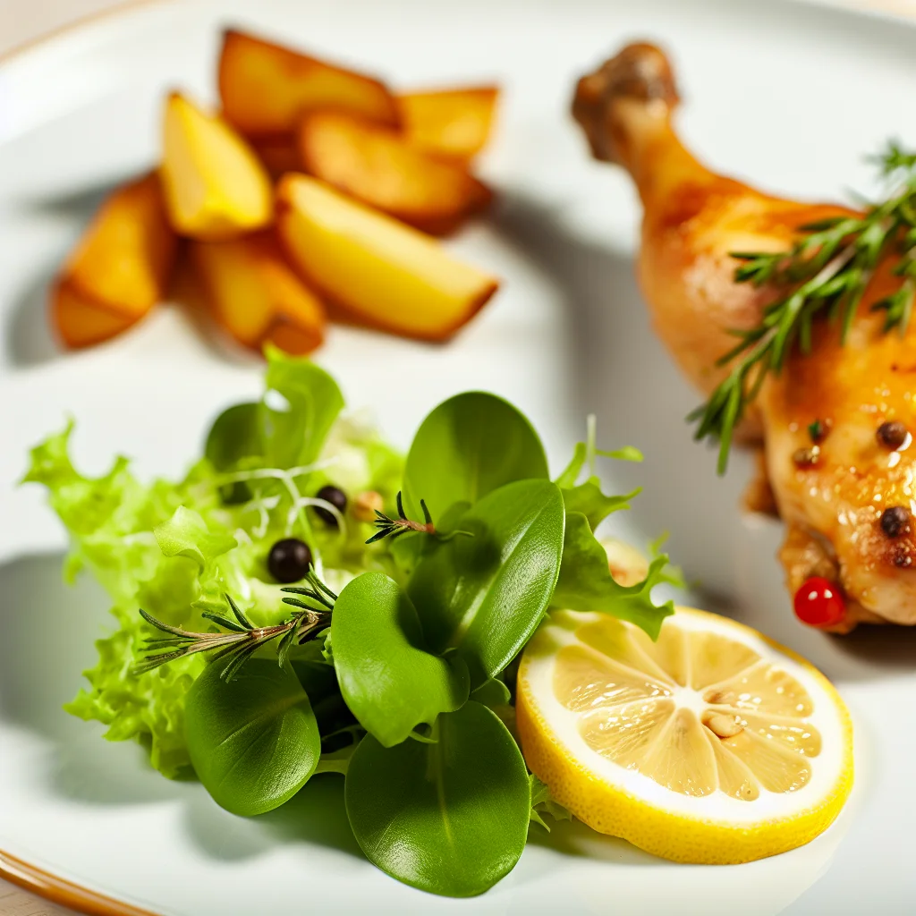 Poulet rôti au citron et aux herbes