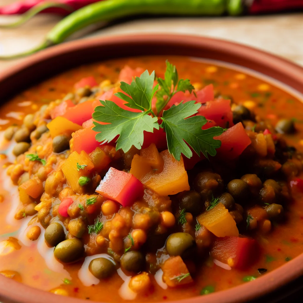 Ragoût de lentilles épicé aux légumes d'automne