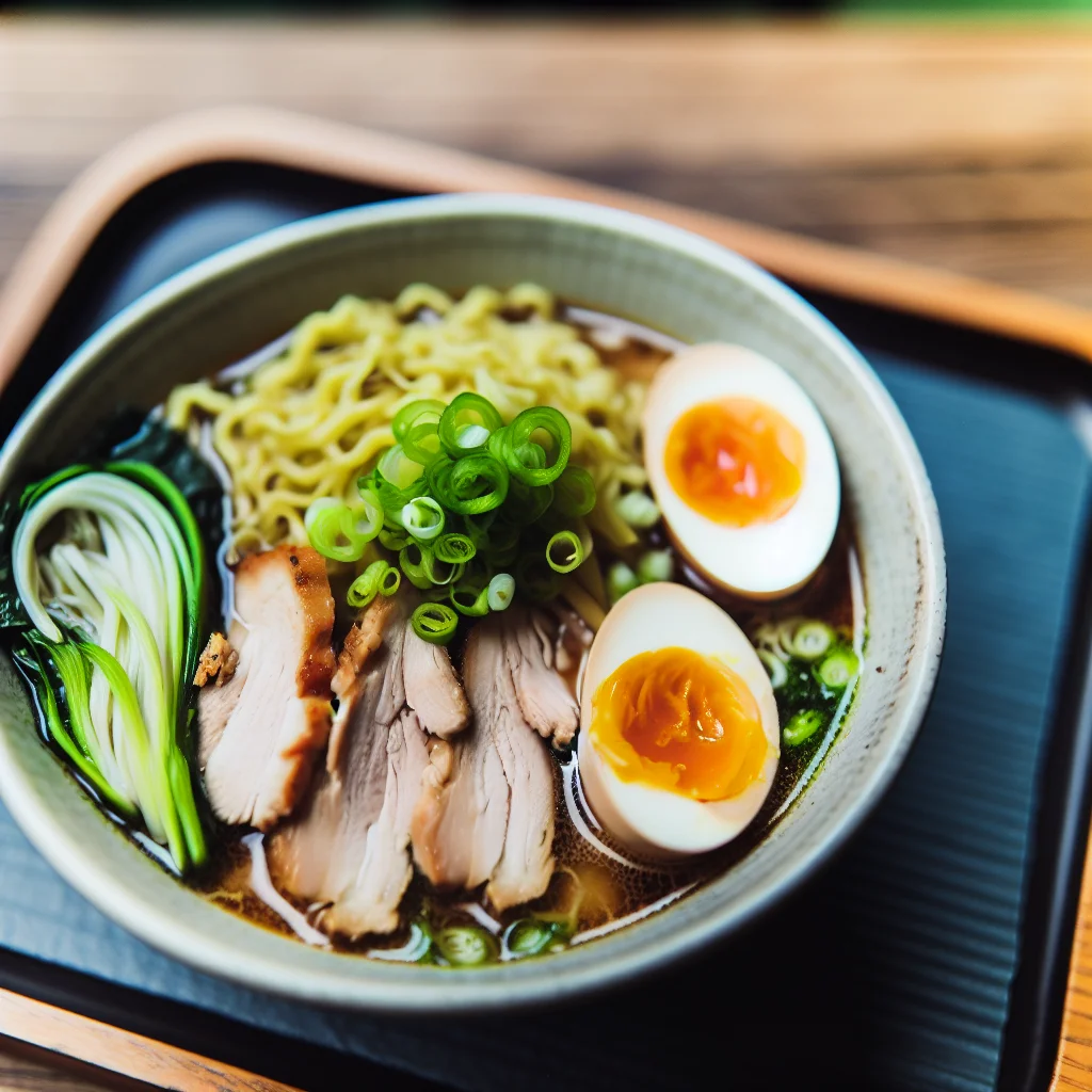 Ramen au Poulet et légumes croquants