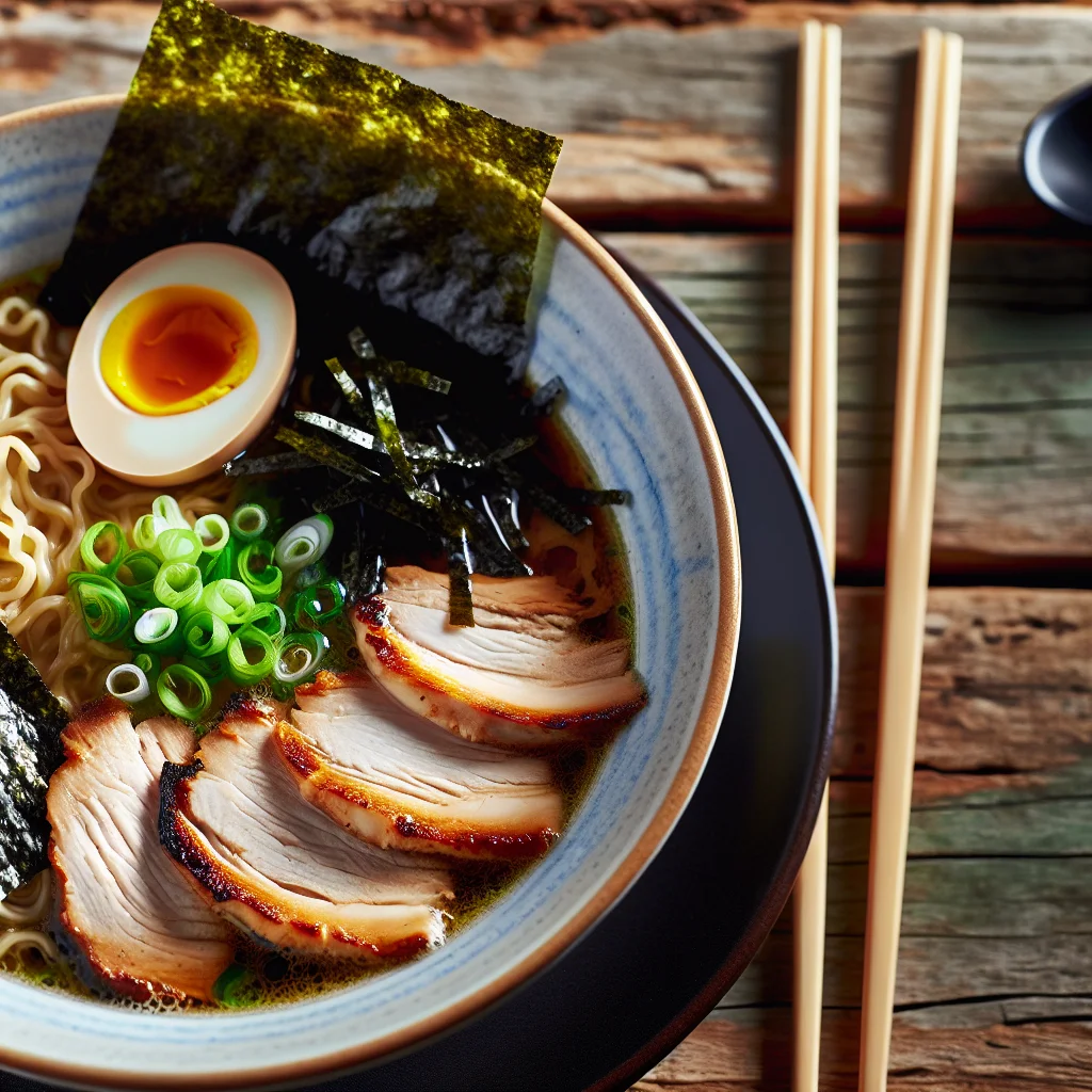 Ramen de poulet grillé au miso