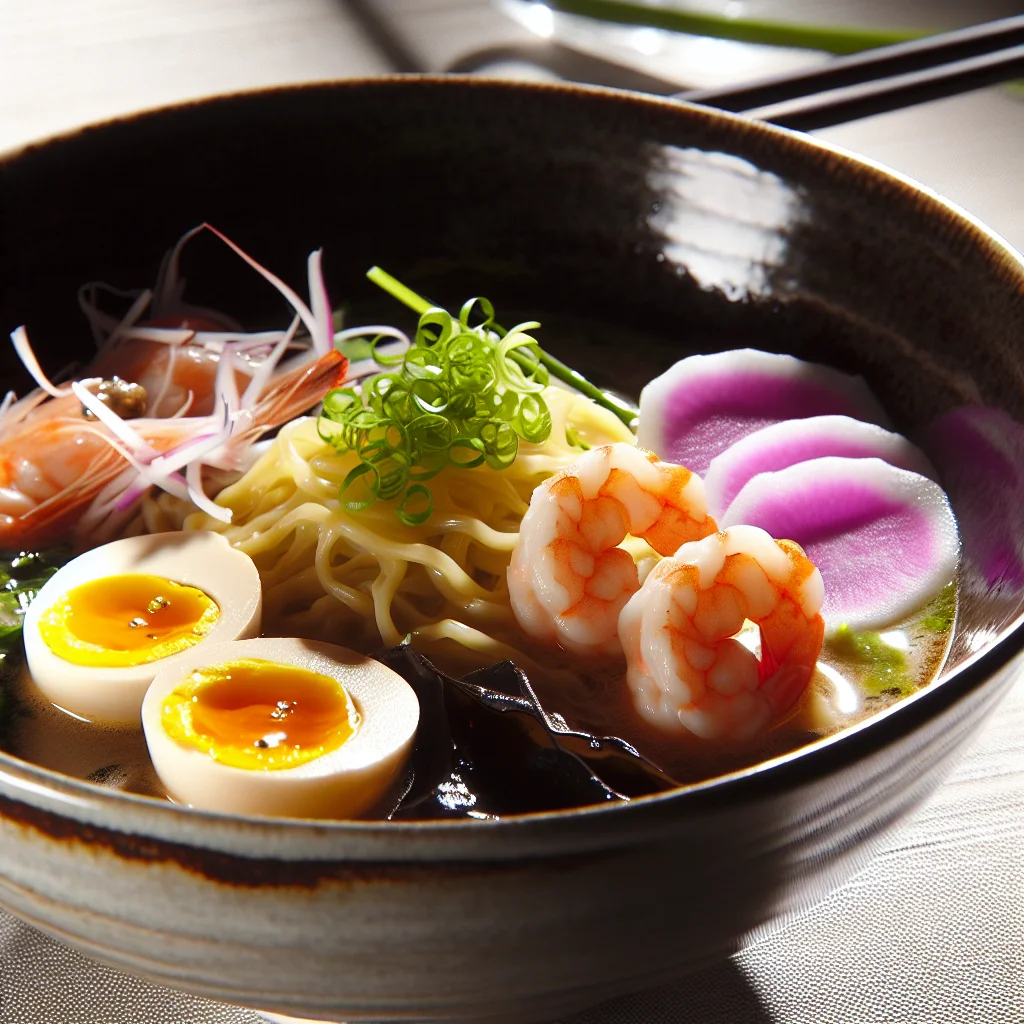 Ramen maison aux boulettes de crevettes