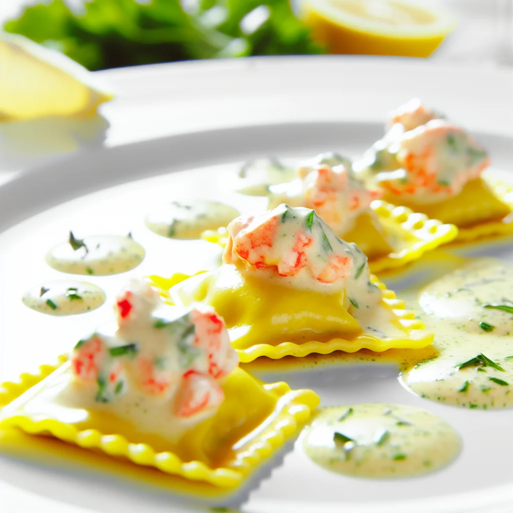 Ravioles de homard au beurre blanc citronné