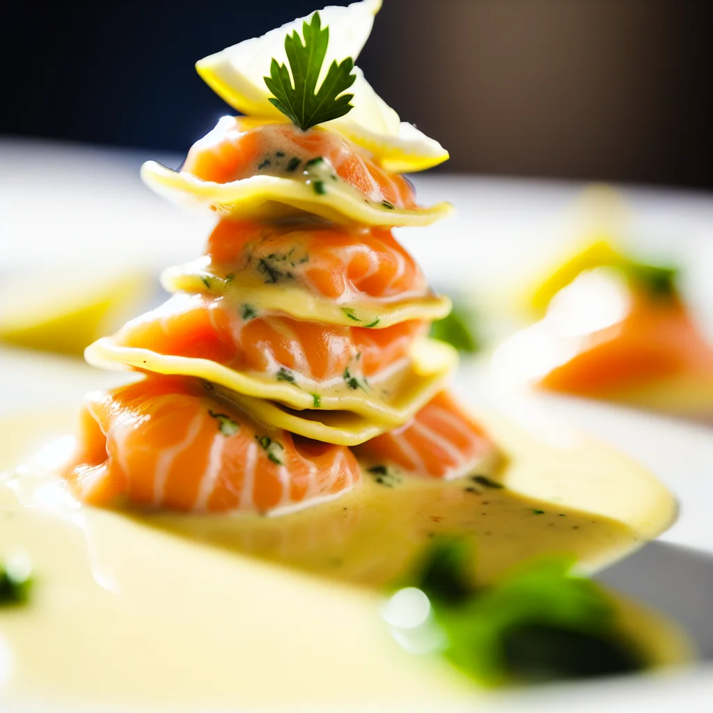 Ravioles de saumon à la crème de citron