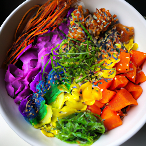 Poke bowl arc-en-ciel