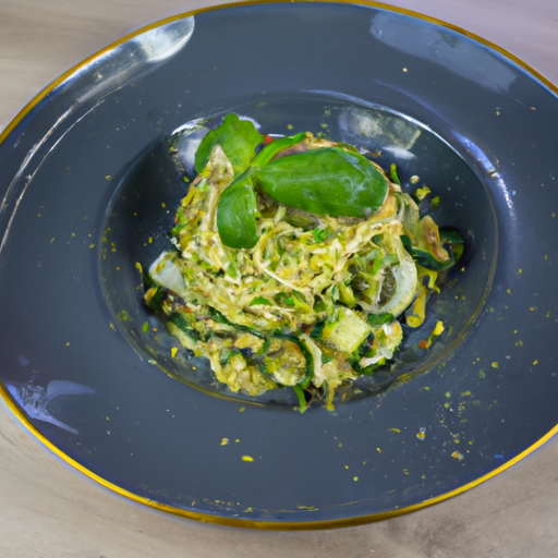 Spaghettis de courgettes au pesto de roquette
