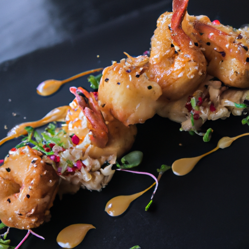 Crevettes croustillantes au sésame et à la grenade