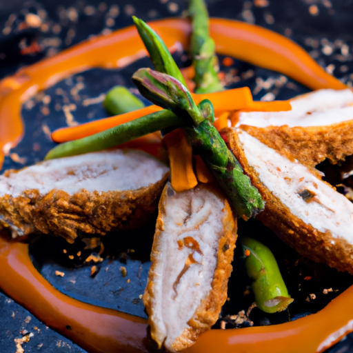 Poulet croustillant au sésame et à la moutarde ancienne